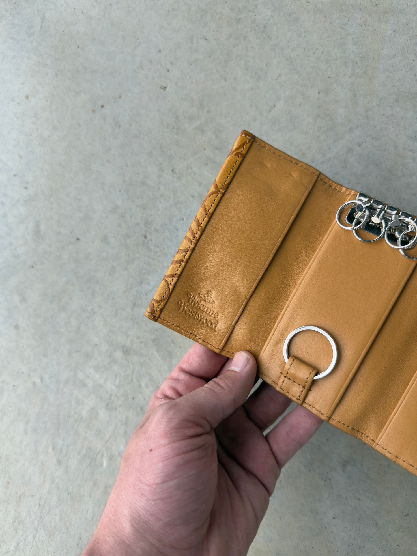 Vivienne Westwood Leather Orb Gold Key Holder