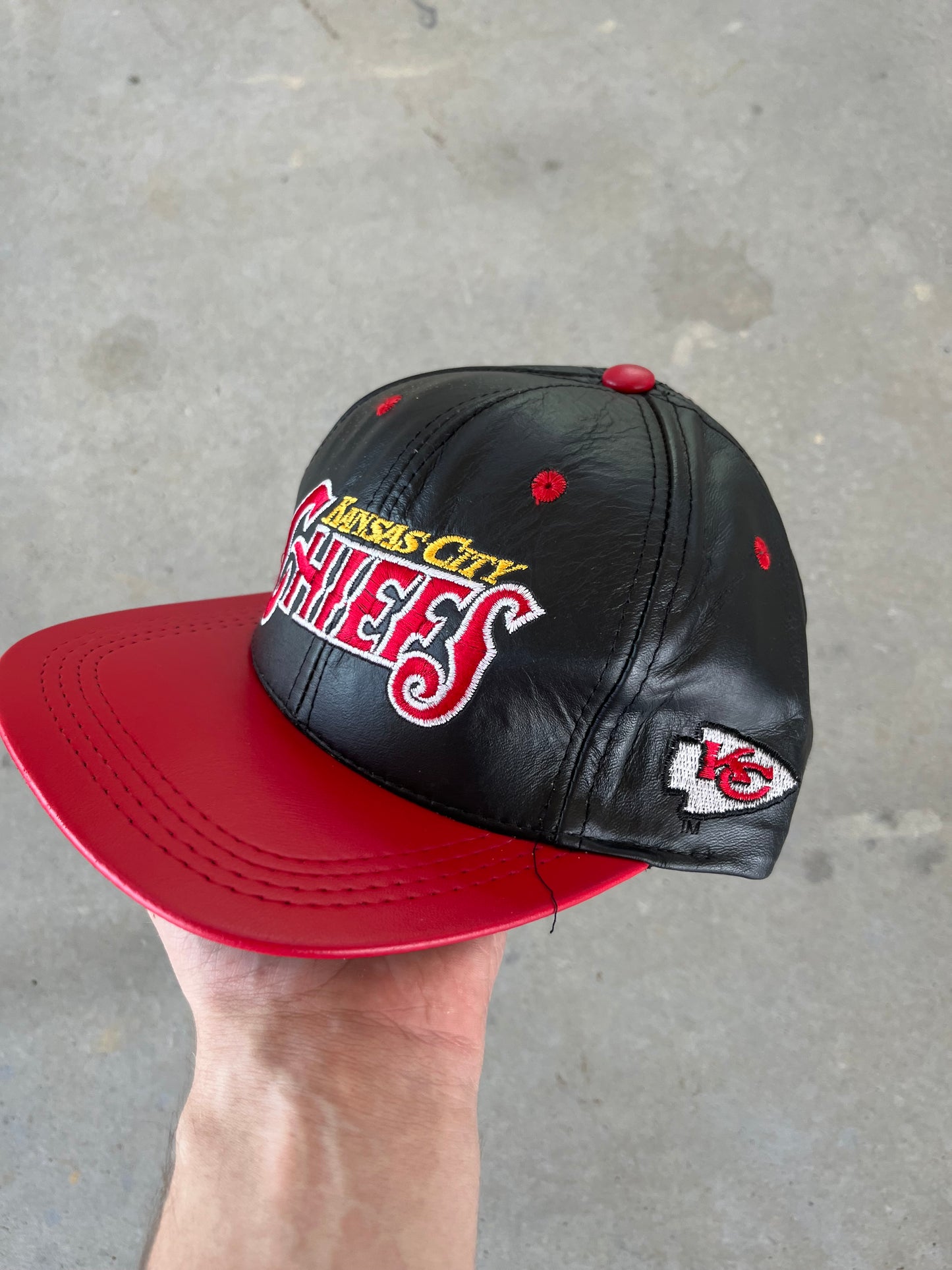 90’s Kansas City Chiefs NFL Leather Hat