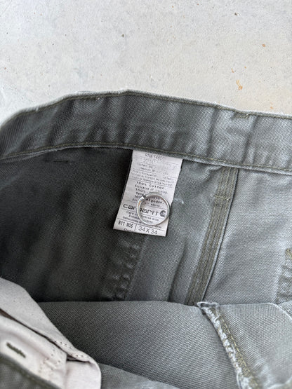 00’s Carhartt Olive Green Work Pants [34x32]