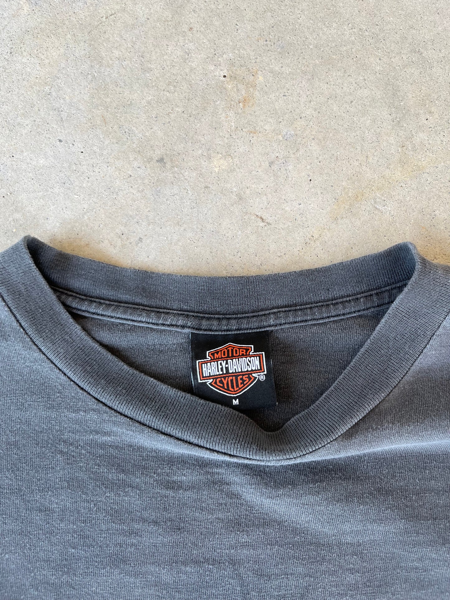 00’s Sun Faded Harley Davidson Concord, NC Flame T-Shirt [M]