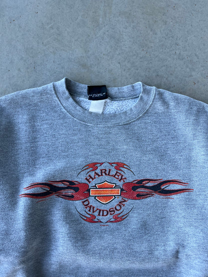 ‘02 Harley Davidson Flame Crewneck [L]