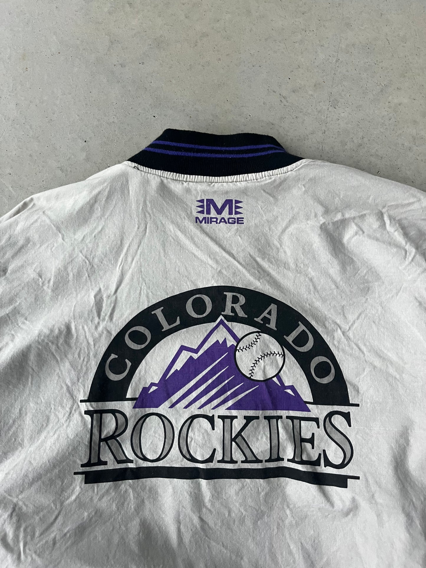 90s Colorado Rockies Mirage MLB Reversible Jacket [L]