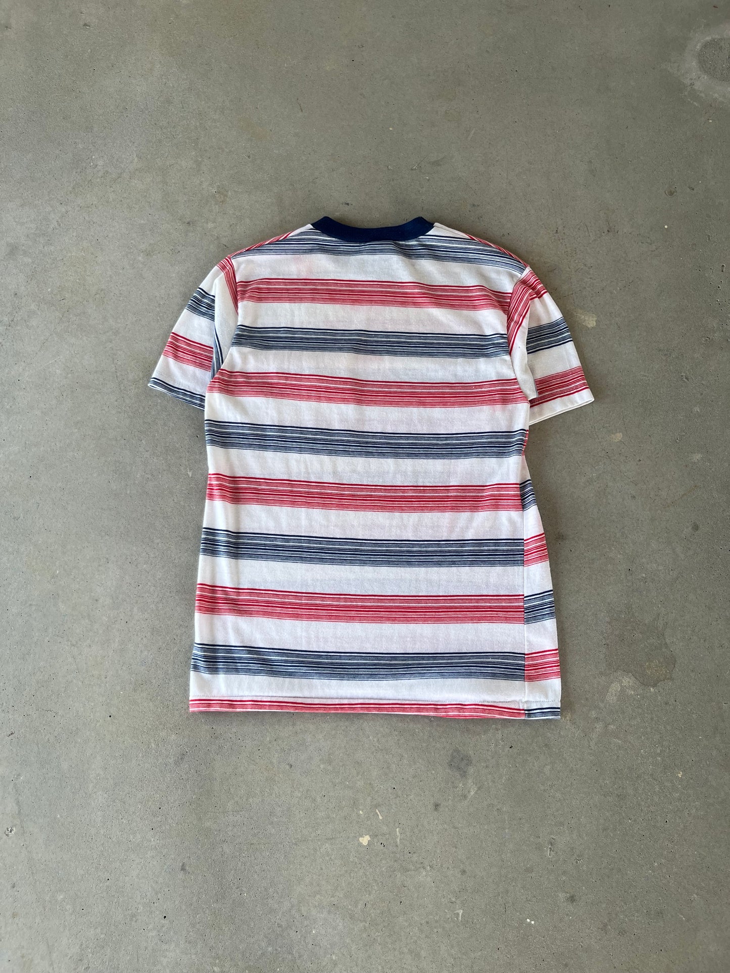 70’s Fruit of The Loom Gold Tassel Striped T-Shirt [M]