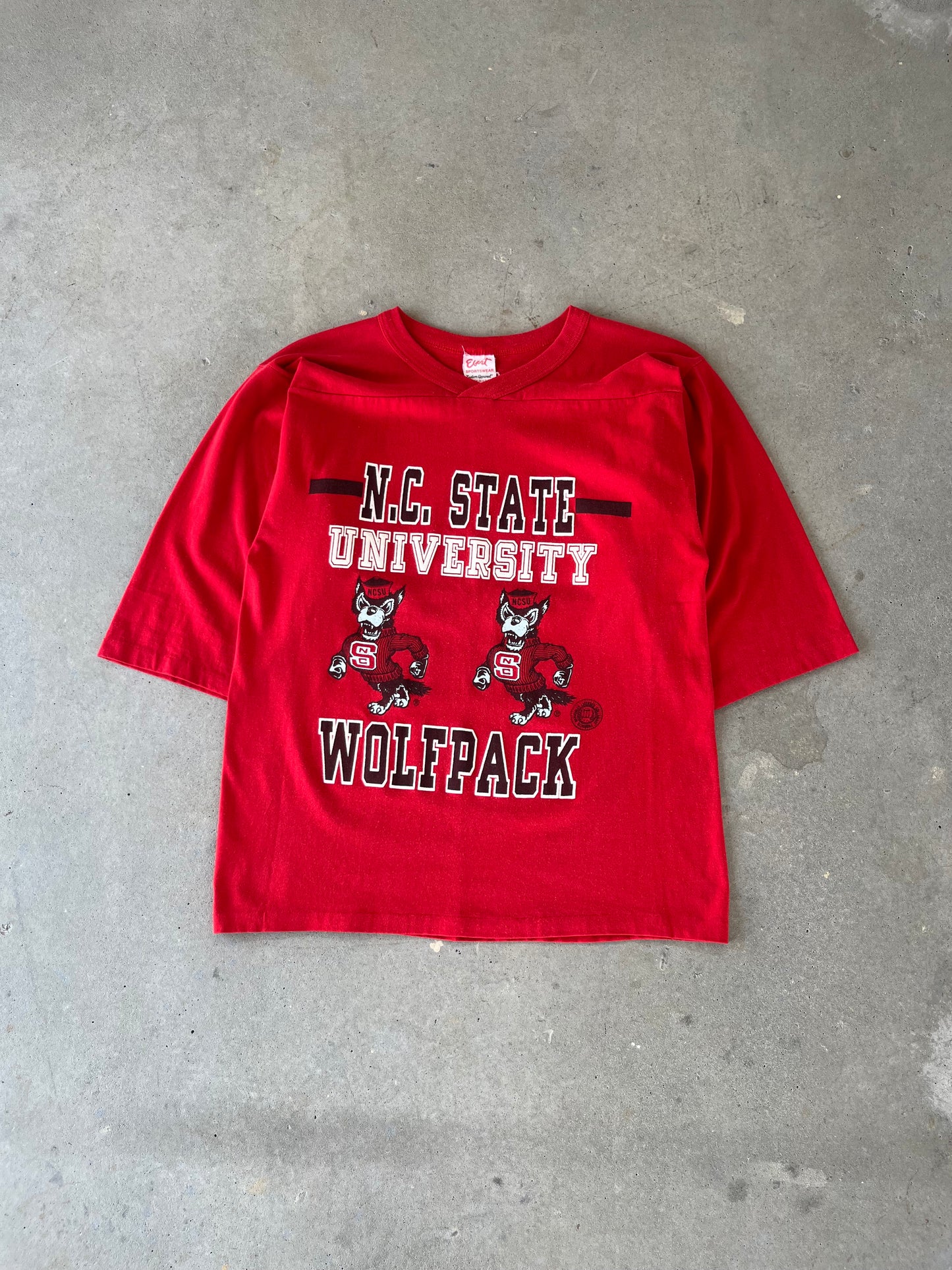 1980s NC State Univ. Wolfpack 3/4 Sleeve T -Shirt [M]