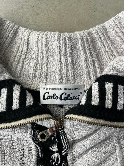 90s Cooji Style Black & White Sweater [XL]