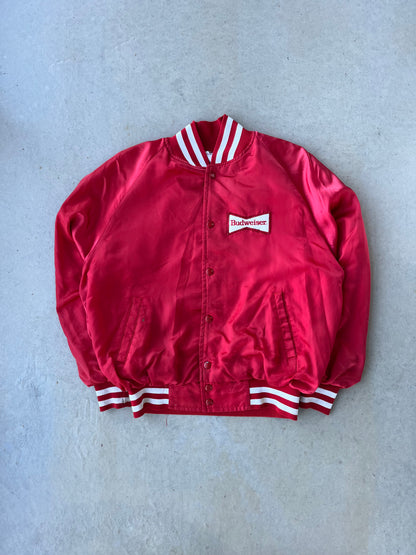 90s Budweiser Red Satin Jacket [M]