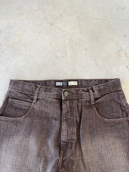 Y2K Southpole Brown Baggy Shorts [36]