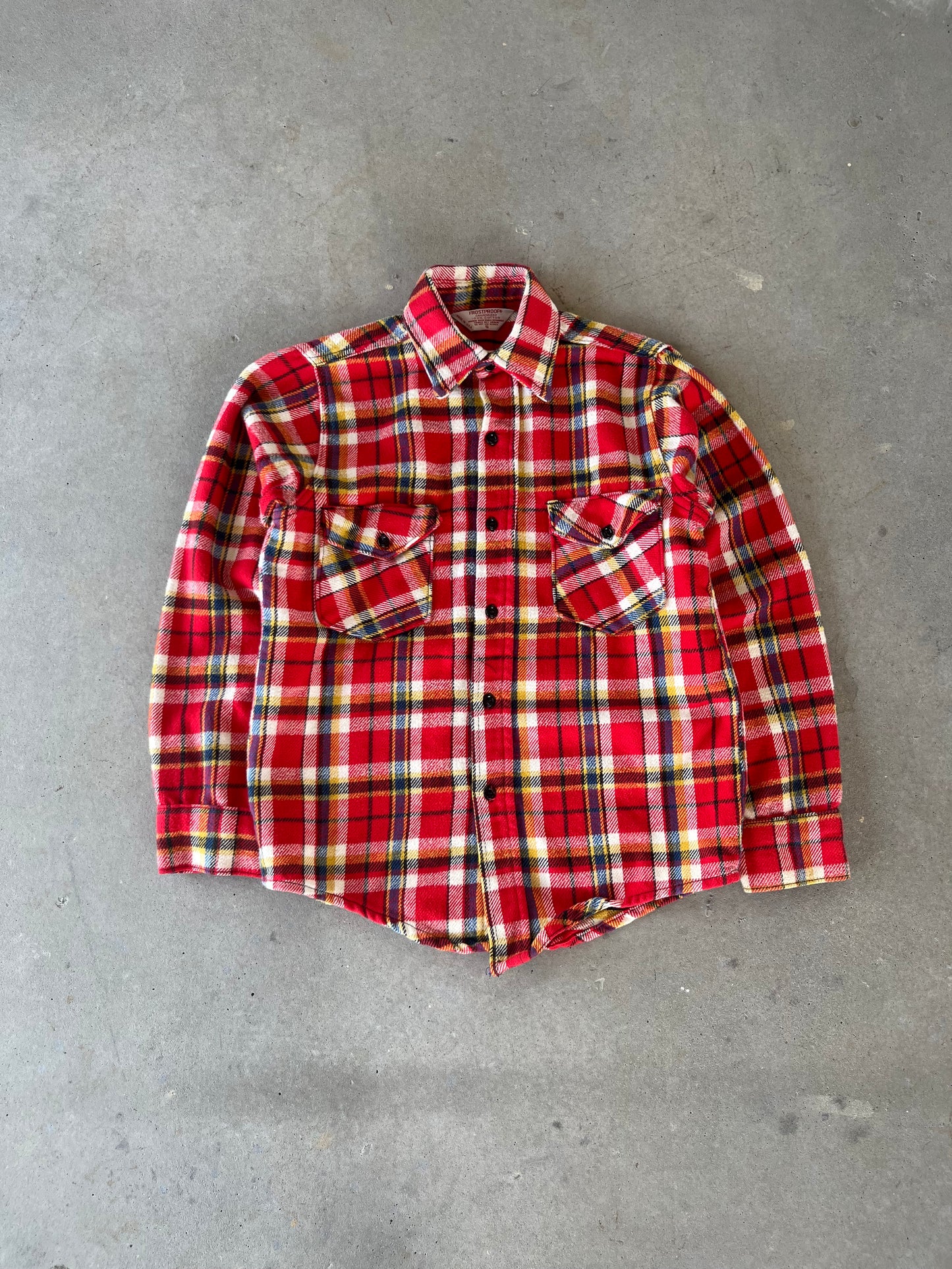 70’s Red Sanforized Plaid Flannel [S]