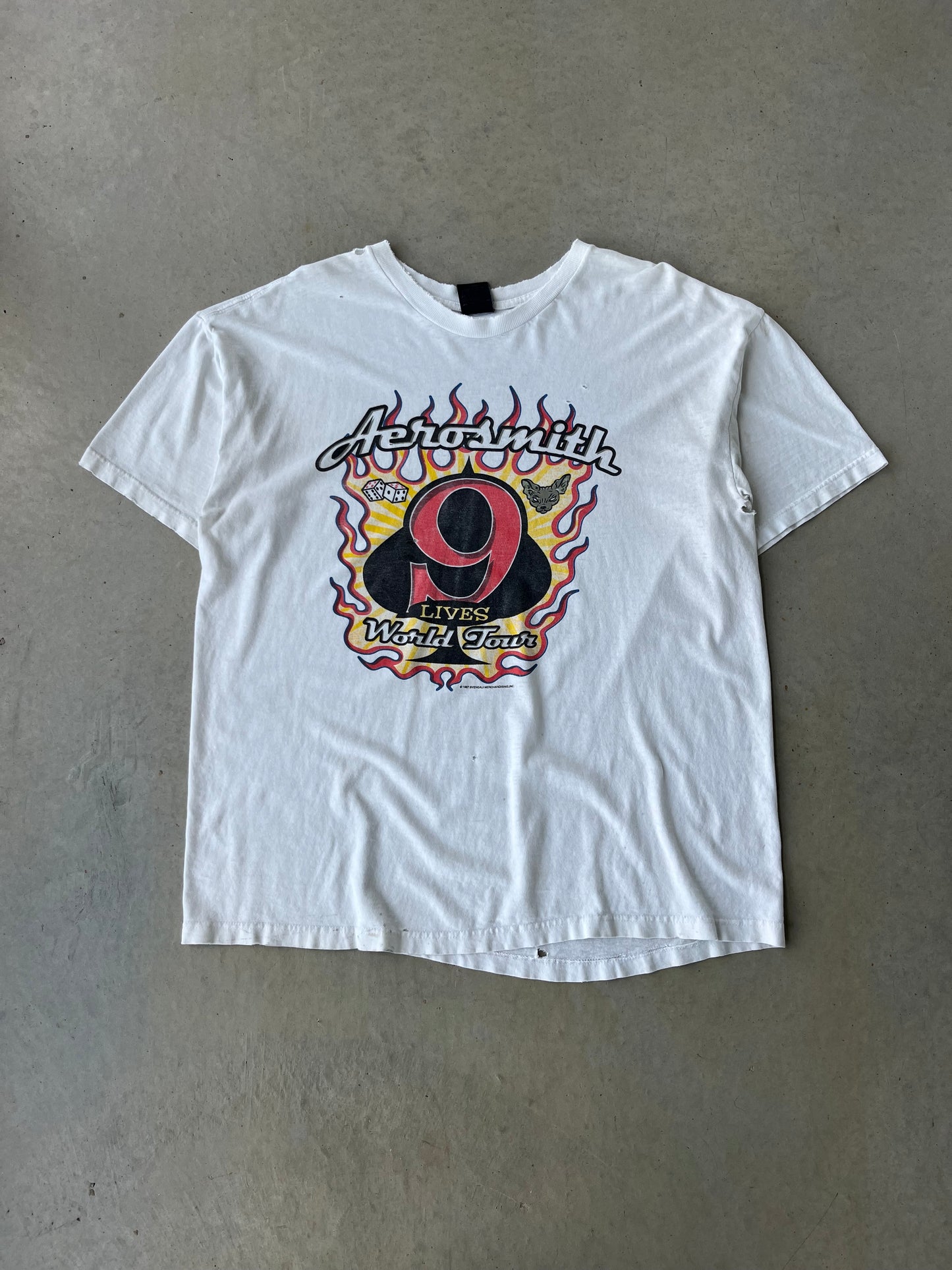 1997 Aerosmith Nine Lives Tour Band T Shirt [XL]