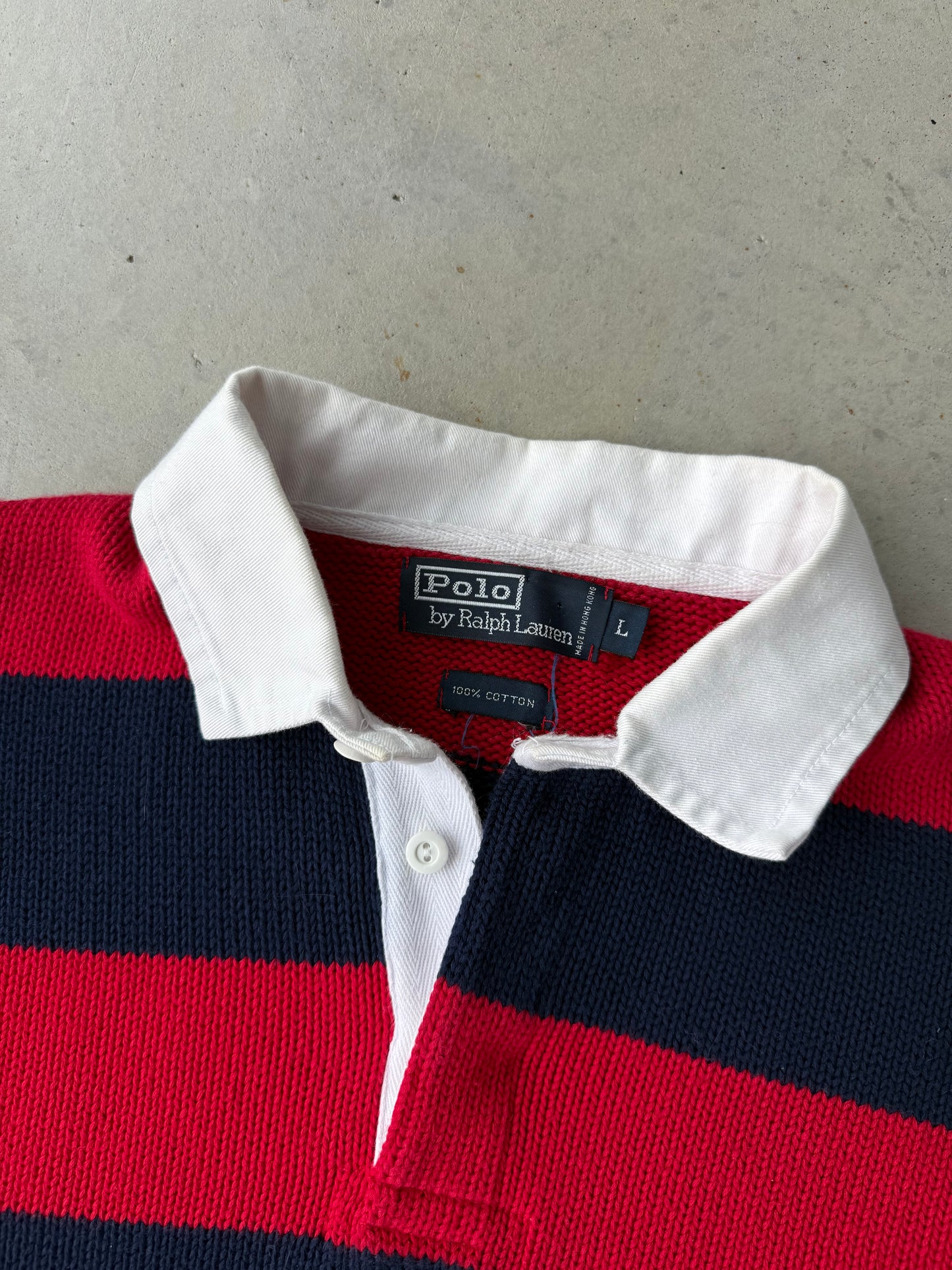 90’s Polo Ralph Lauren Striped Rugby Knit Sweater [L]