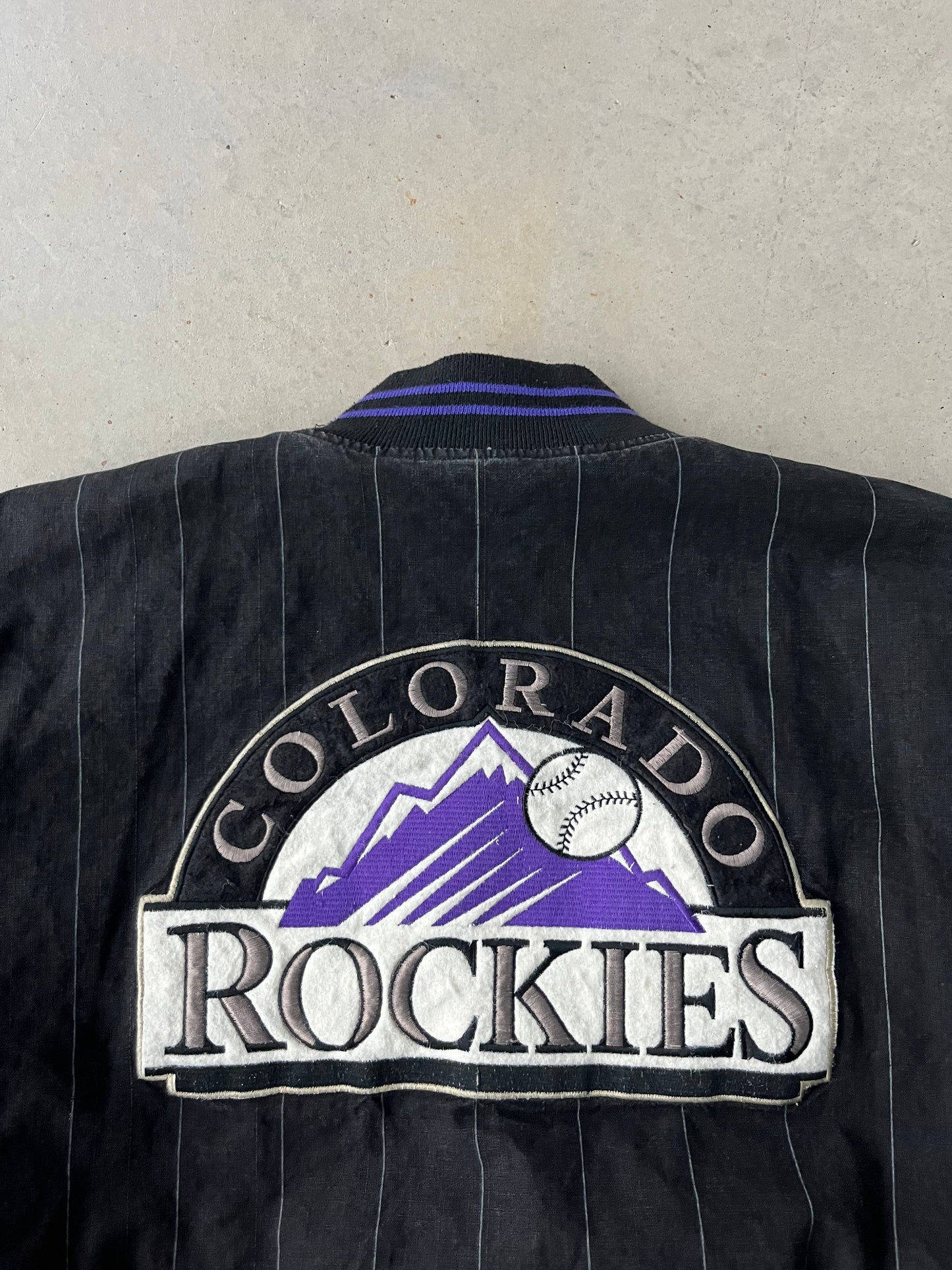 90s Colorado Rockies Mirage MLB Reversible Jacket [L]