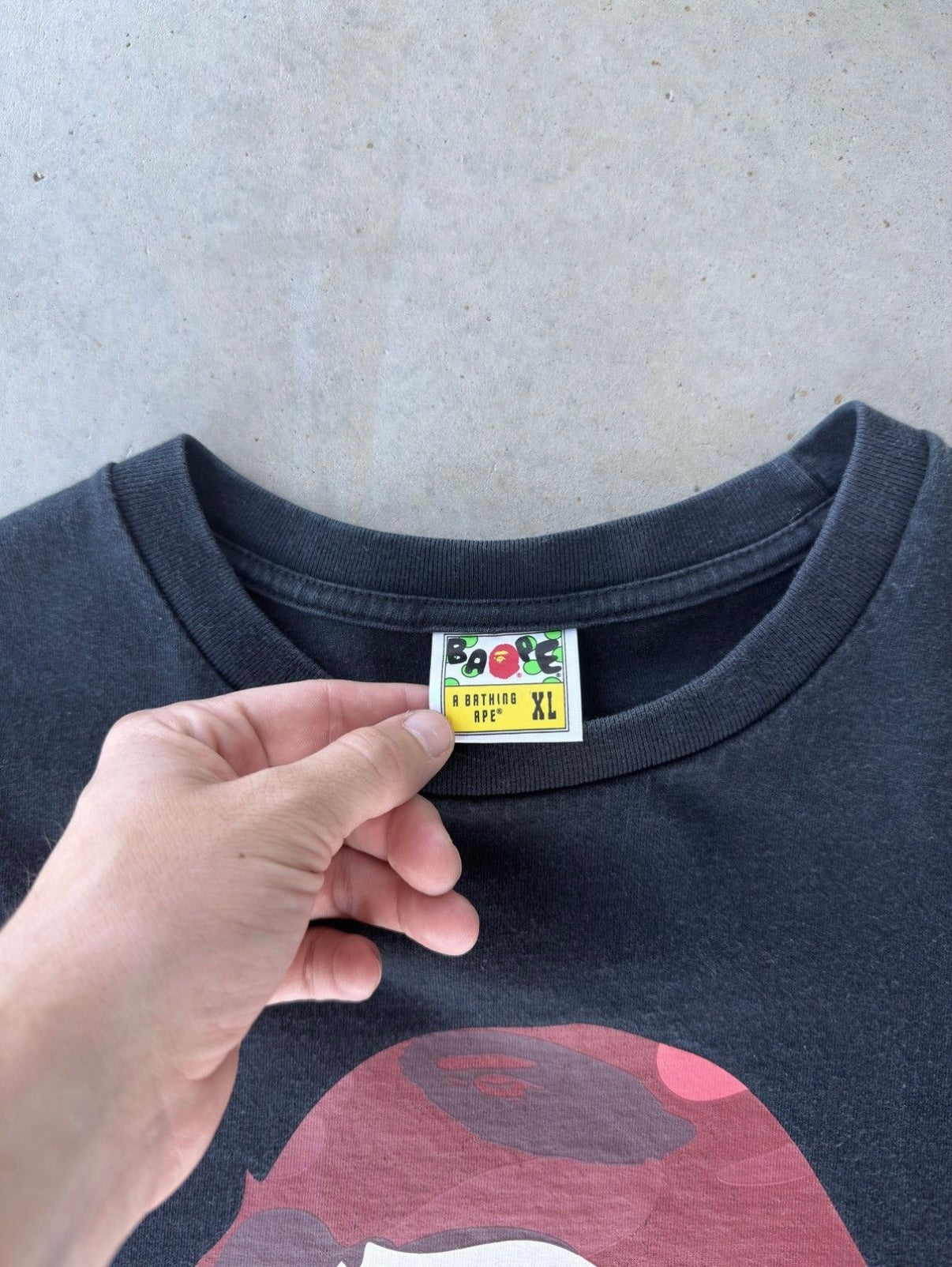 A Bathing Ape Red Bape Head T-Shirt [L]