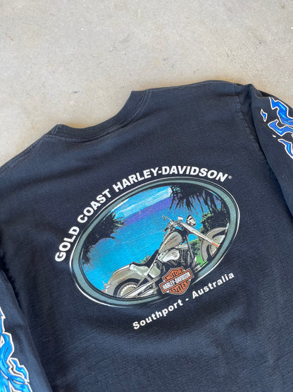 00’s Harley Davidson Australia Flame Long Sleeve [L]