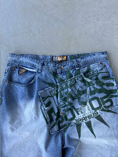 Y2K Akademiks Baggy Denim Jean Shorts [38]