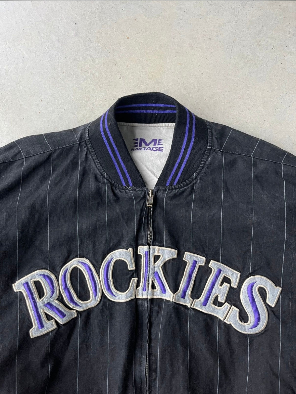 90s Colorado Rockies Mirage MLB Reversible Jacket [L]