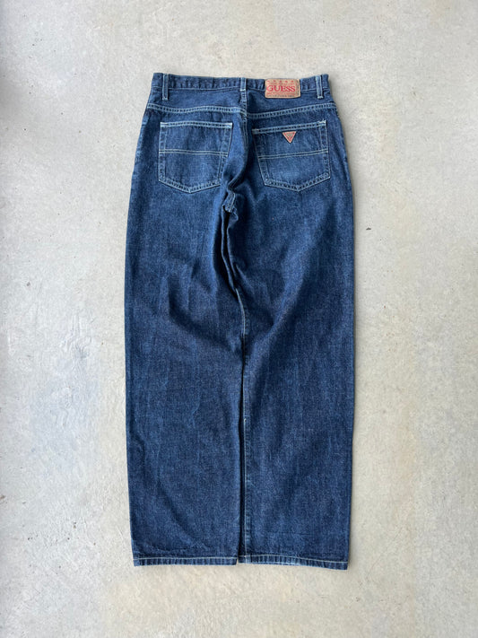 90’s Guess Jeans Dark Wash Wide Leg Jeans [33x33]