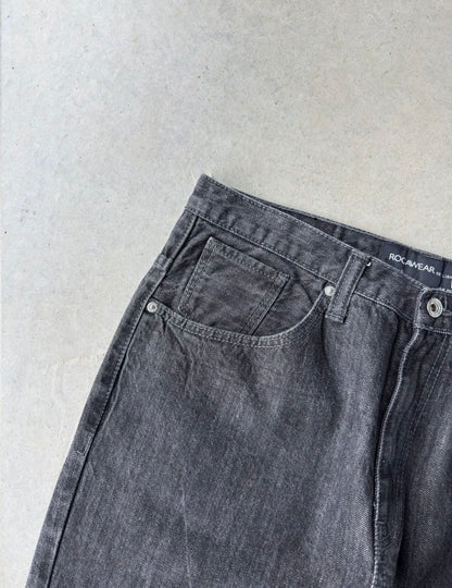 Y2K Rocawear Embroidered Black Baggy Pants [35x32]