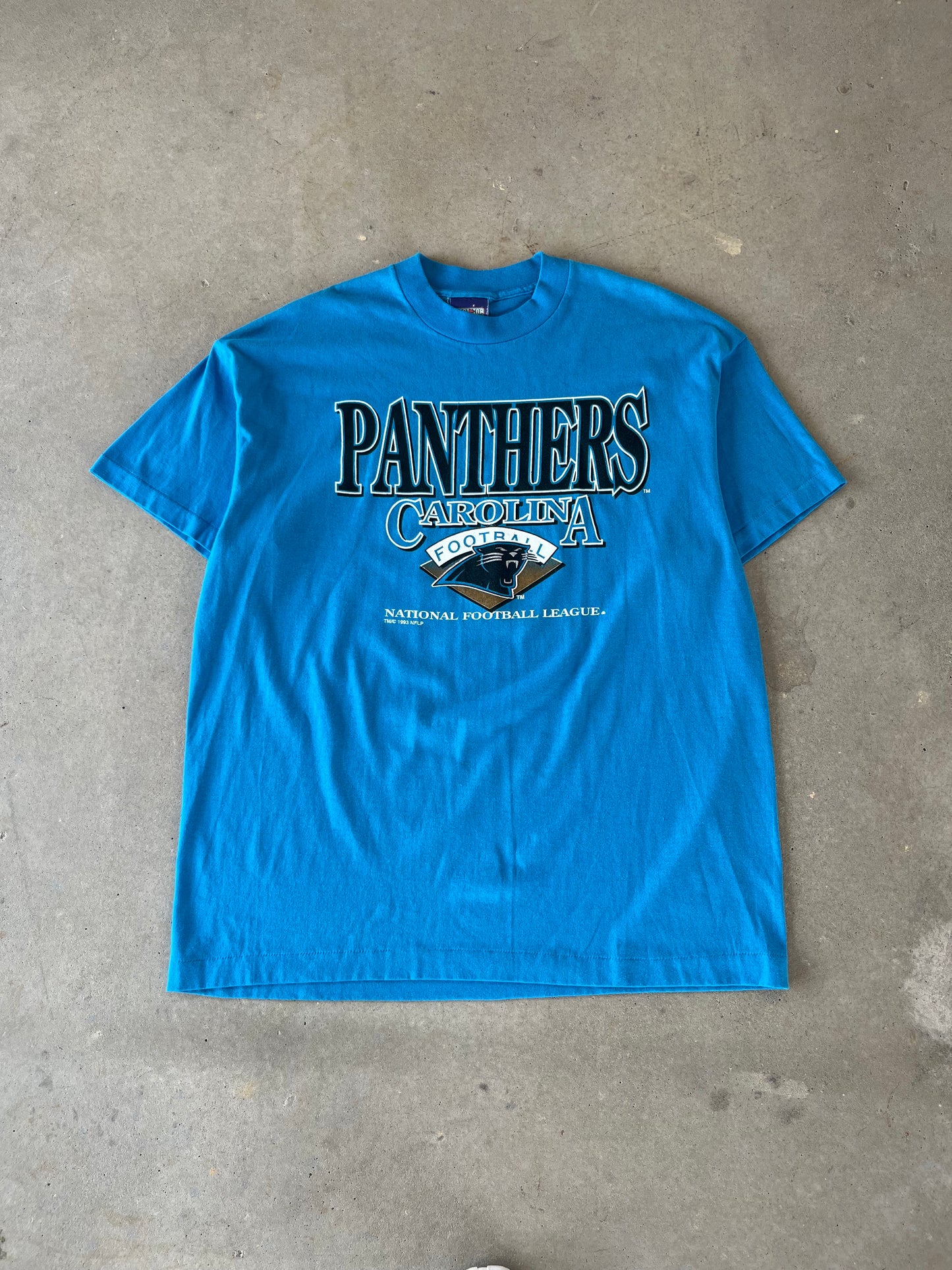 1993 Carolina Panthers Spellout T-Shirt [XL]