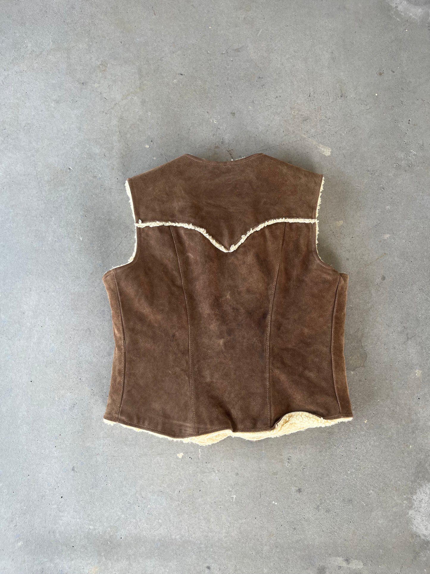 80’s Genuine Leather Button Up Vest [S]