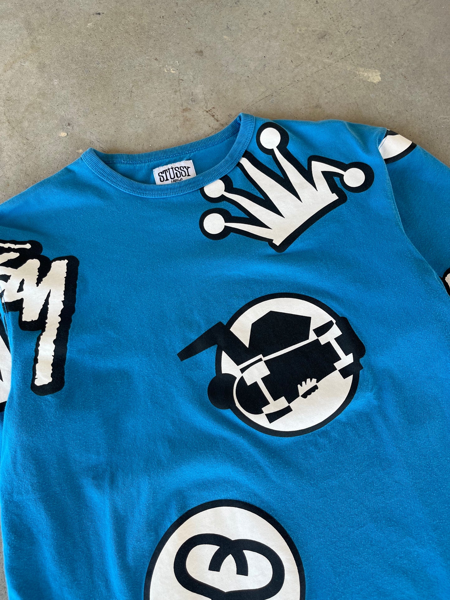 00’s Stussy Aop Logo T-Shirt [L]