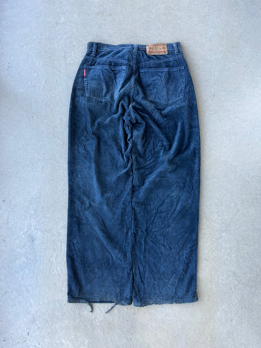 Y2K Reactor Denim Baggy Navy Corduroy Pants [32x32]