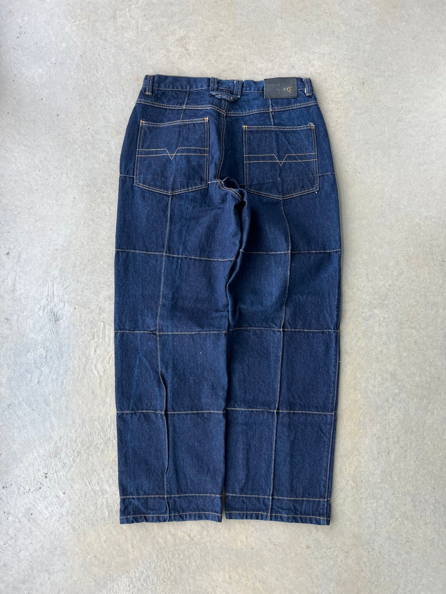 Y2K Vibes Stitched Baggy Denim Pants [34x32]