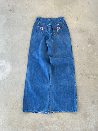 80’s JC Penny Embroidered Flared Jeans [28x33]