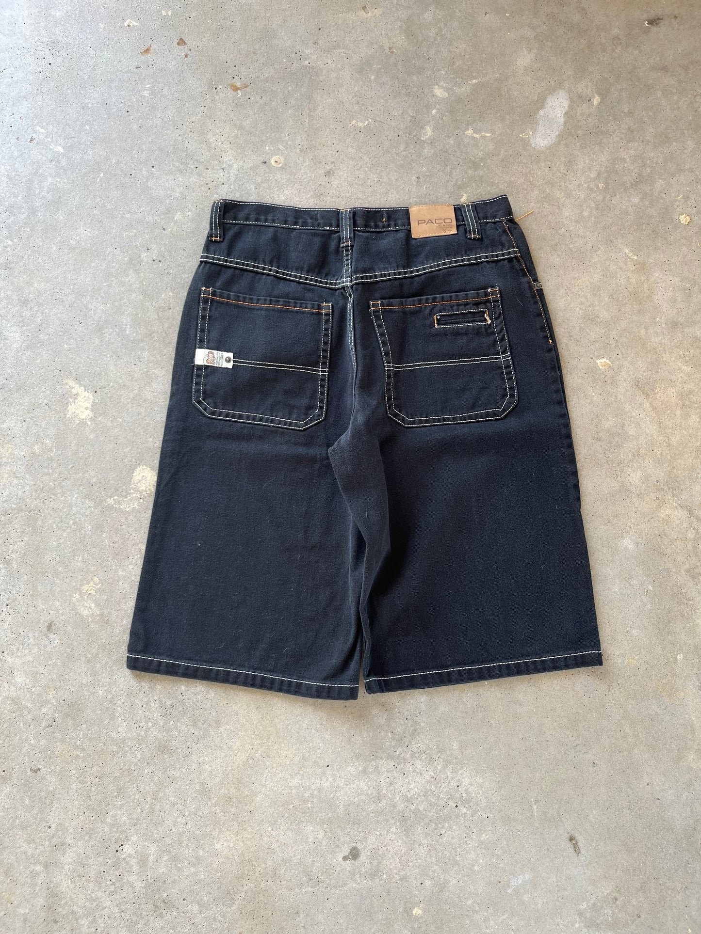 Y2K Black Paco Jeans Baggy Shorts [32]