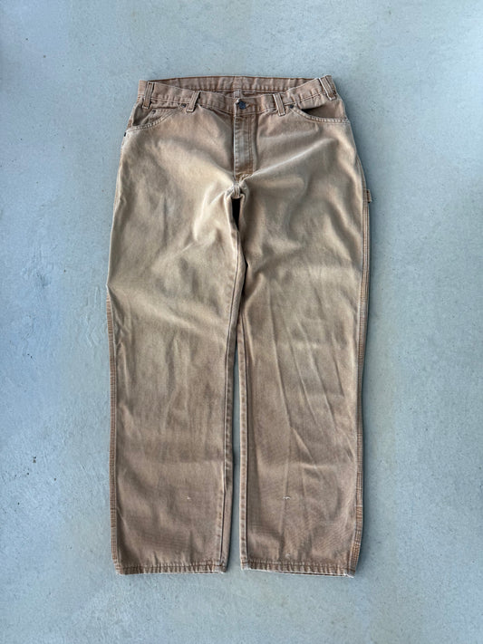 00’s Dickies Faded Tan Work Pants [35x31]