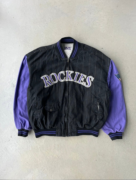 90s Colorado Rockies Mirage MLB Reversible Jacket [L]