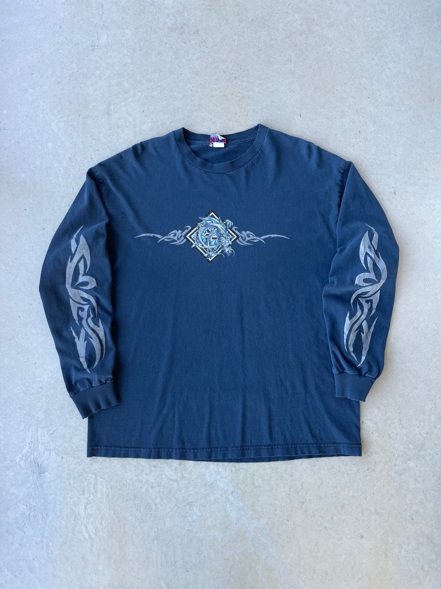 Y2K Tribal Dragon Long Sleeve Shirt [L]