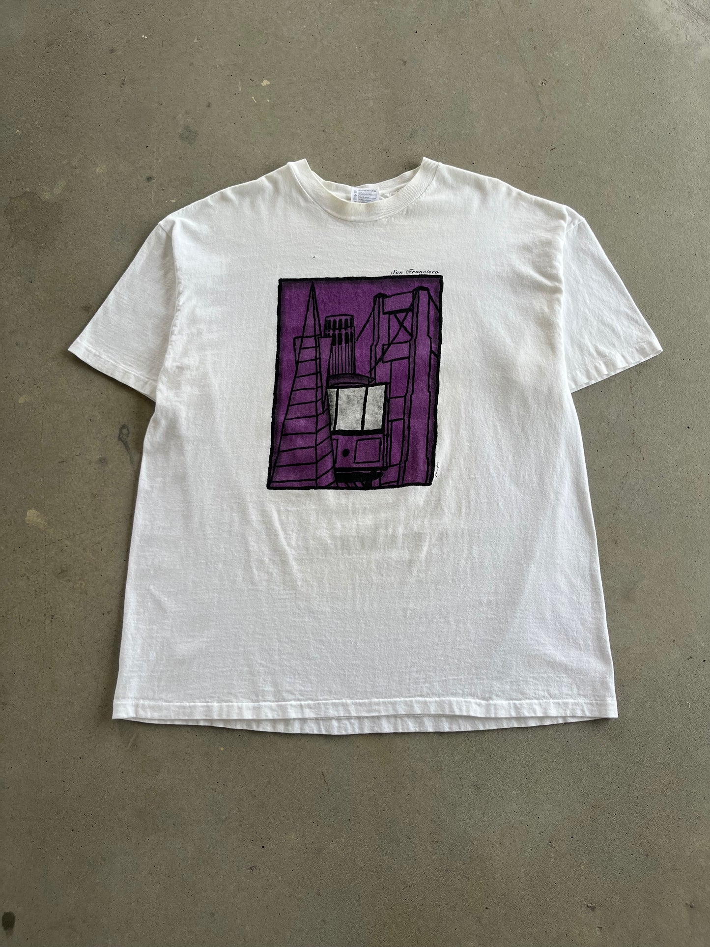 90’s San Francisco Skyline Art T-Shirt [XL]