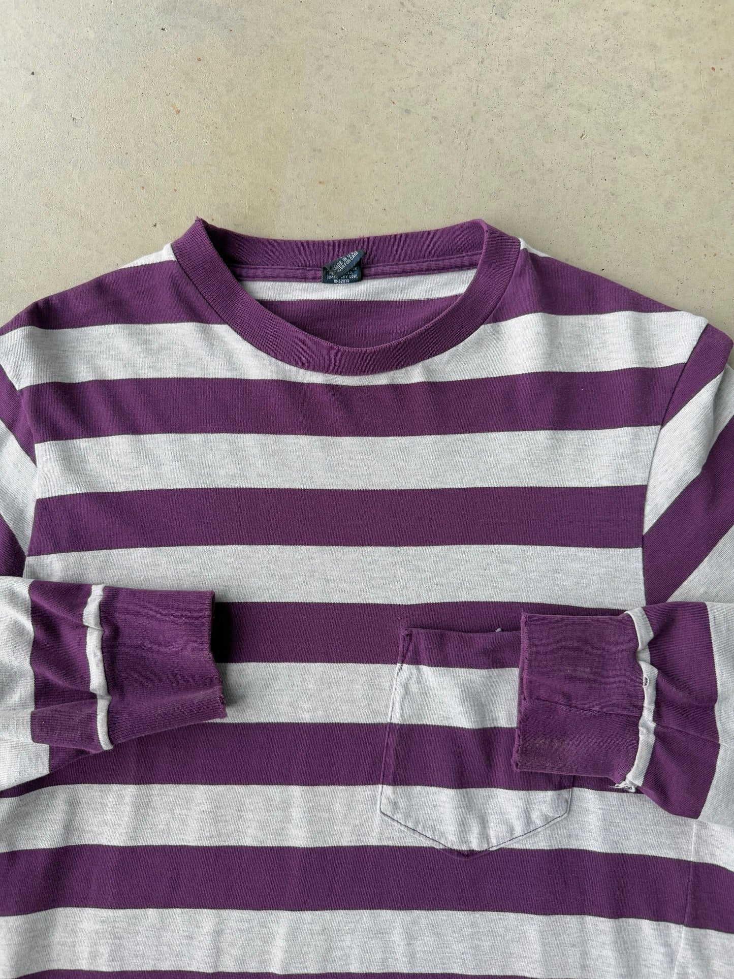 90’s Lands End Purple Striped Long Sleeve [S]