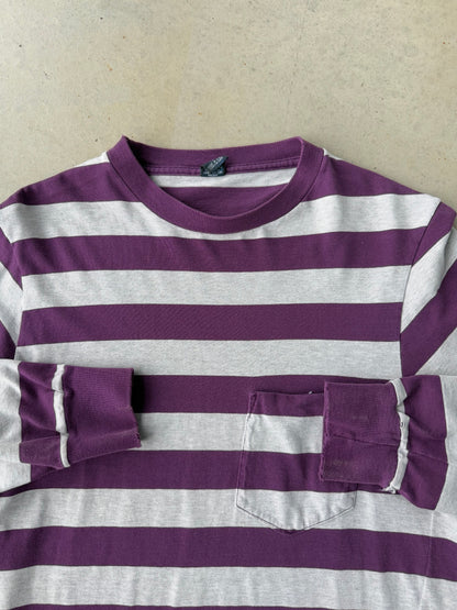 90’s Lands End Purple Striped Long Sleeve [S]