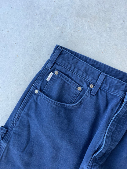 00’s Carhartt Navy Blue Work Pants [34x30]