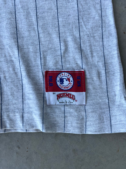 90s New York Yankees Pinstripe Nutmeg T-Shirt [L]