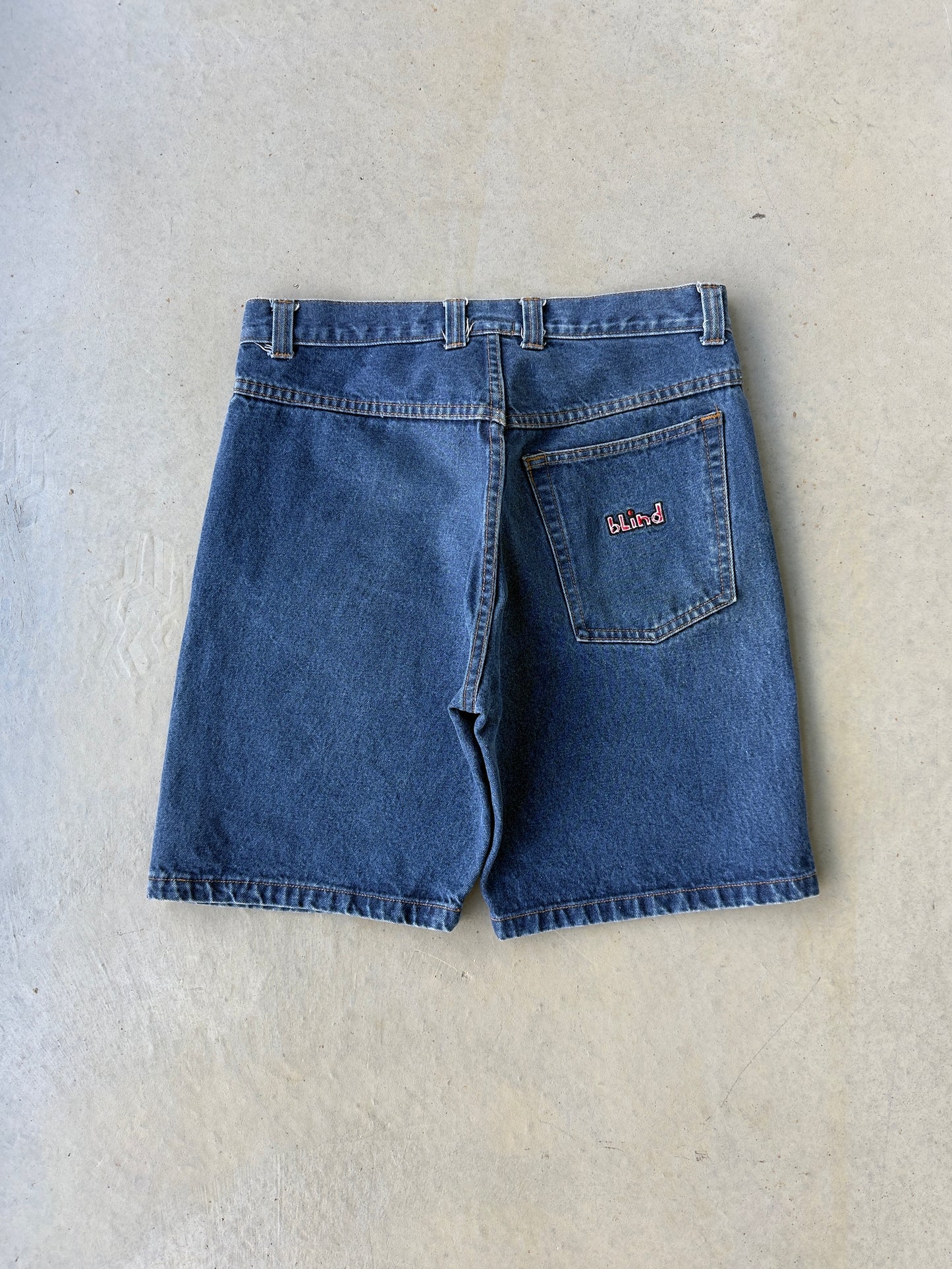 90’s Blind Skateboards Embroidered Denim Jean Shorts [34]