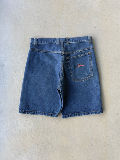 90’s Blind Skateboards Embroidered Denim Jean Shorts [34]