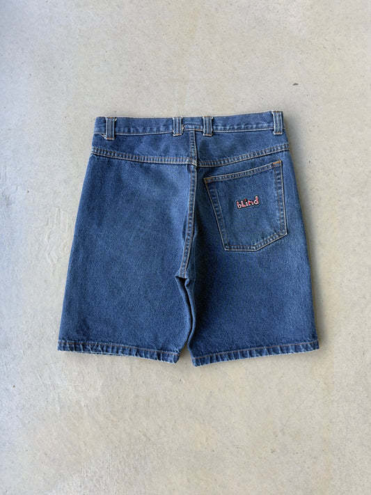 90’s Blind Skateboards Embroidered Denim Jean Shorts [34]