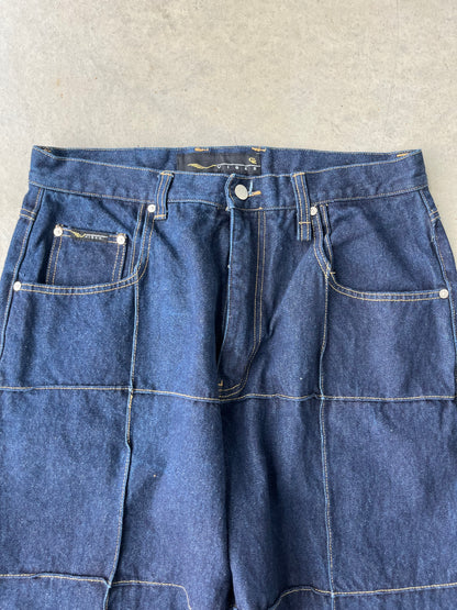 Y2K Vibes Stitched Baggy Denim Pants [34x32]