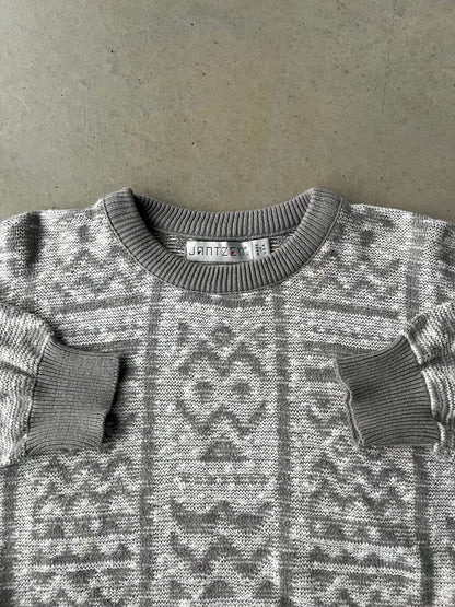 90s Jantzen Knit Grey Sweater [L]