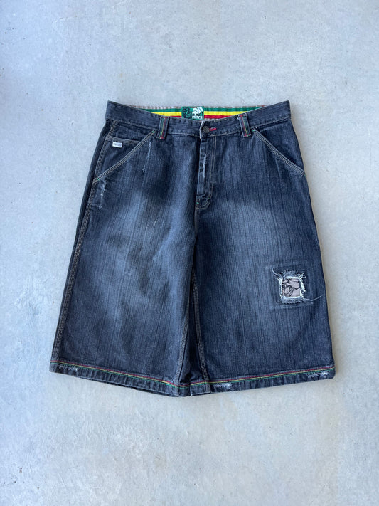 Y2K Mecca Black Baggy Shorts [36]