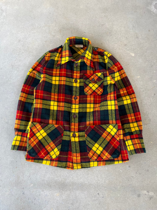 1970’s 3 Pocket Plaid Wool Flannel [XL]