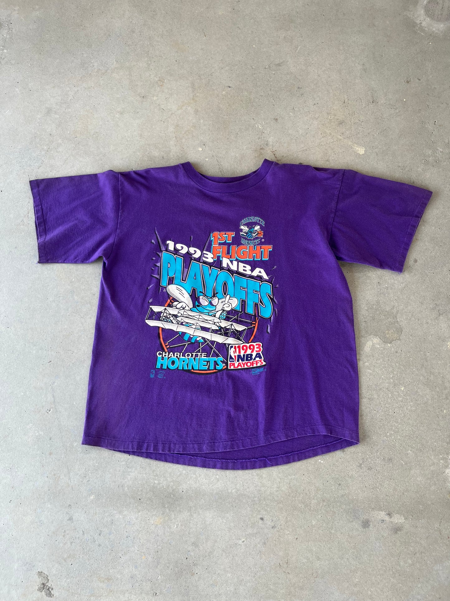 1993 Charlotte Hornets NBA Playoffs T-Shirt [M/L]