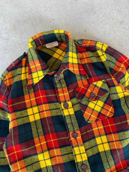 1970’s 3 Pocket Plaid Wool Flannel [XL]