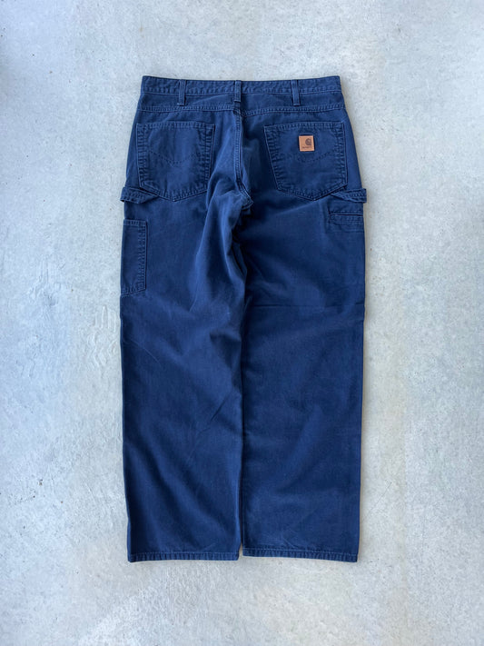 00’s Carhartt Navy Blue Work Pants [34x30]