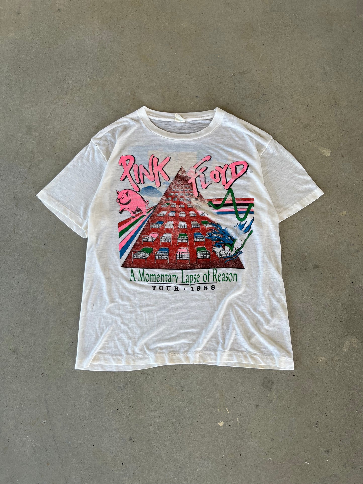 1988 Pink Floyd “ A Momentary Lapse of Reason “ World Tour Band T-Shirt [L]