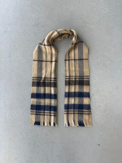 Blue & Beige Plaid Scarf