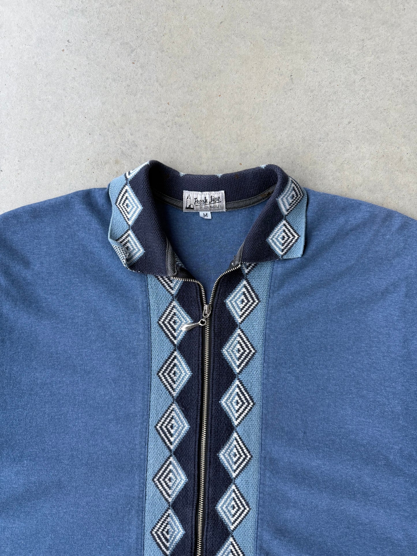 80’s Aztec Full Zip Short Sleeve Polo [M]
