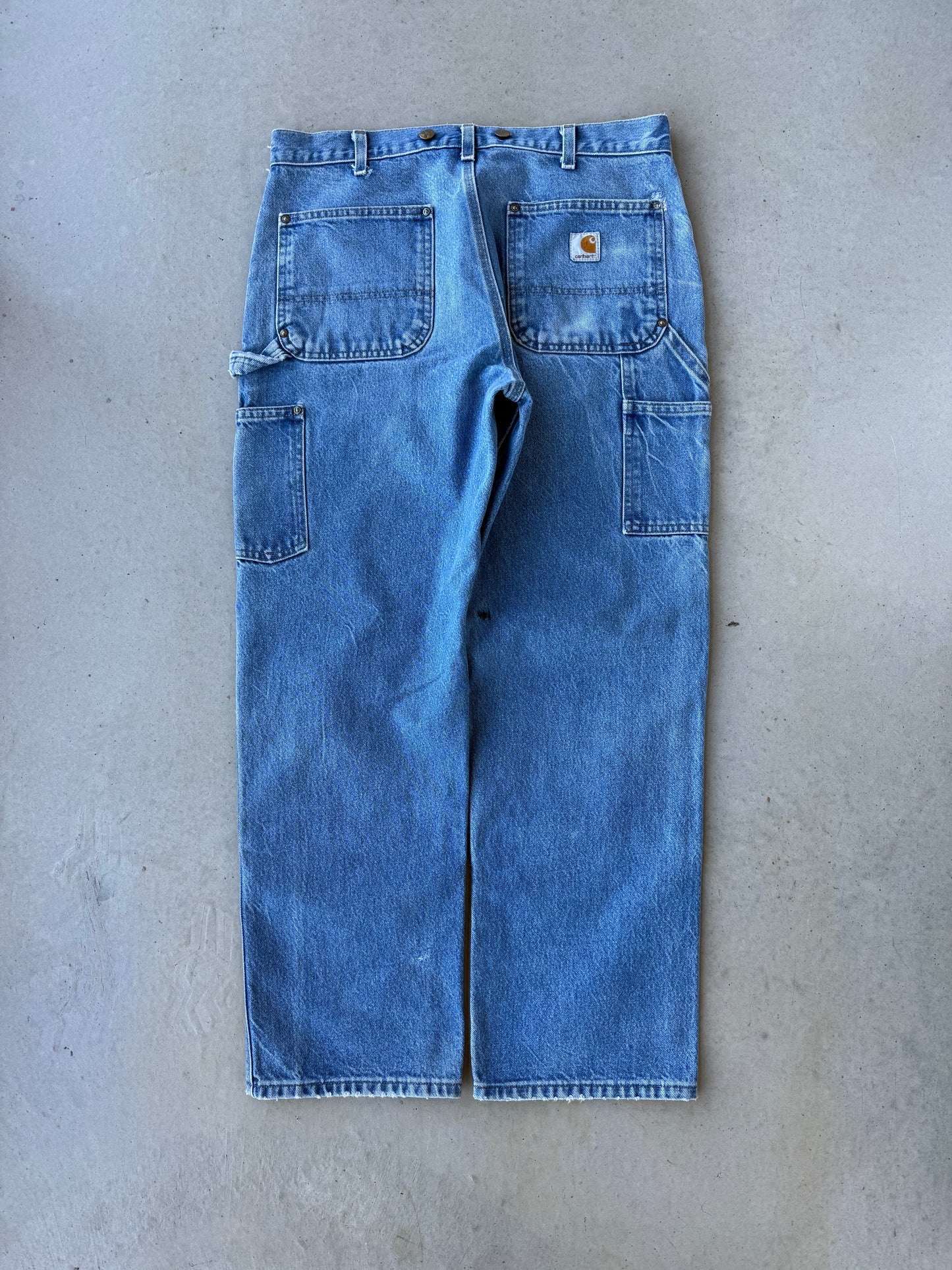 90’s Carhartt Double Knee Denim Thrashed Pants [34x30]